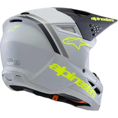 Alpinestars Youth SM3 Radium Helmet Matte Gray/Black/Yellow Fluo - Rear Right Side View