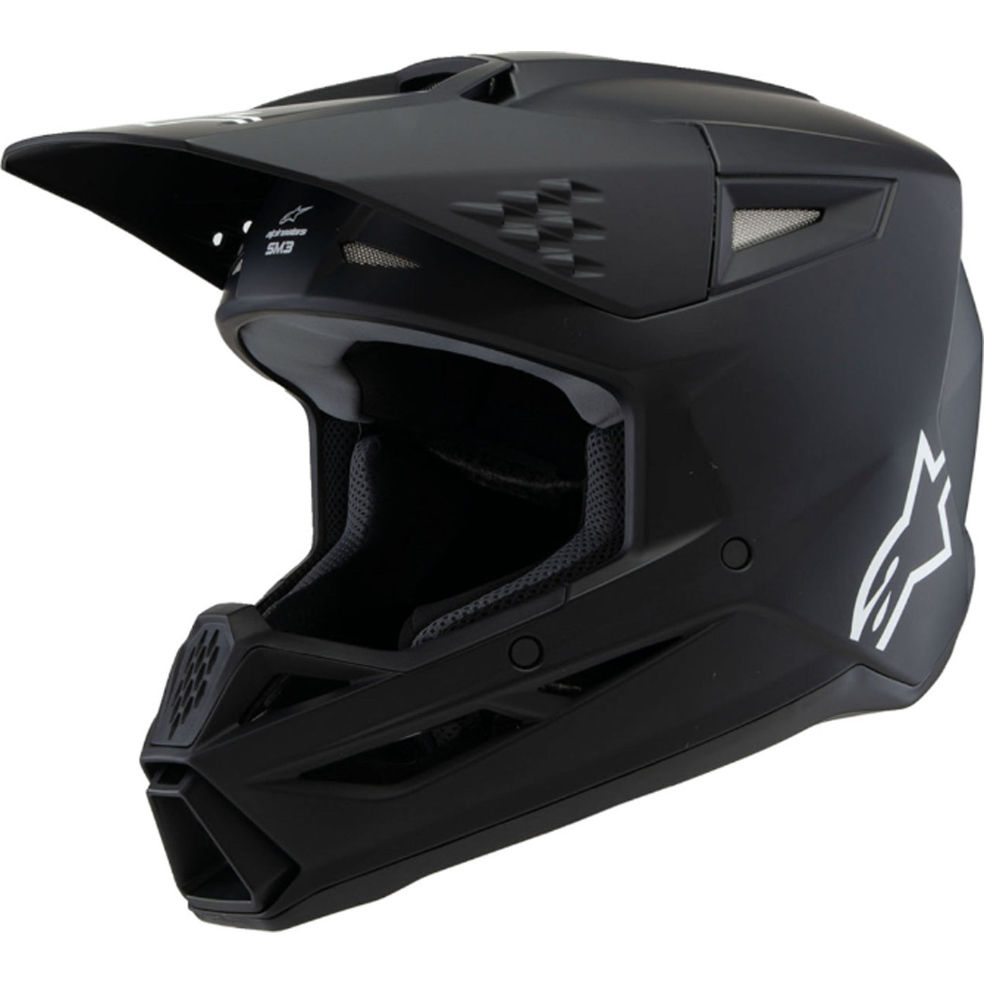 Alpinestars Youth SM3 Solid Helmet Matte Black - Front Left Side View