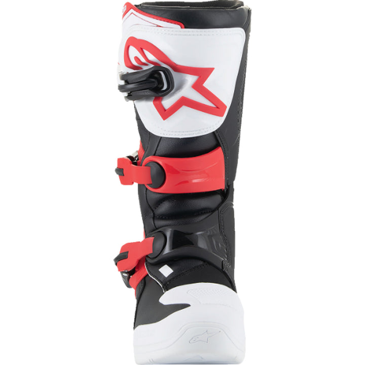Alpinestars Youth Tech 3S MX Boots White/Black/Red - Front View