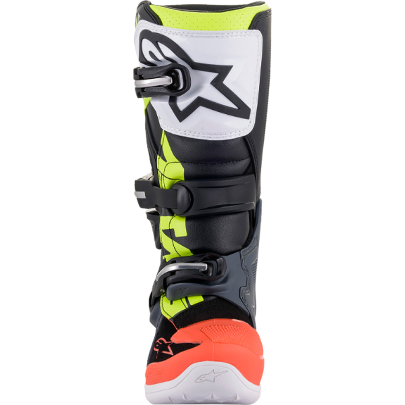 Alpinestars Youth Tech 7S Boots Black/Gray/Red/White/Yellow - Front View