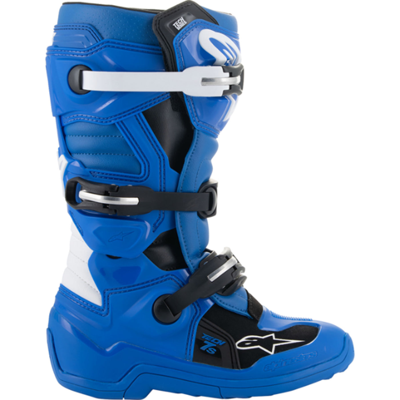 Alpinestars Youth Tech 7S Boots Blue/Black/White - Outer Side View