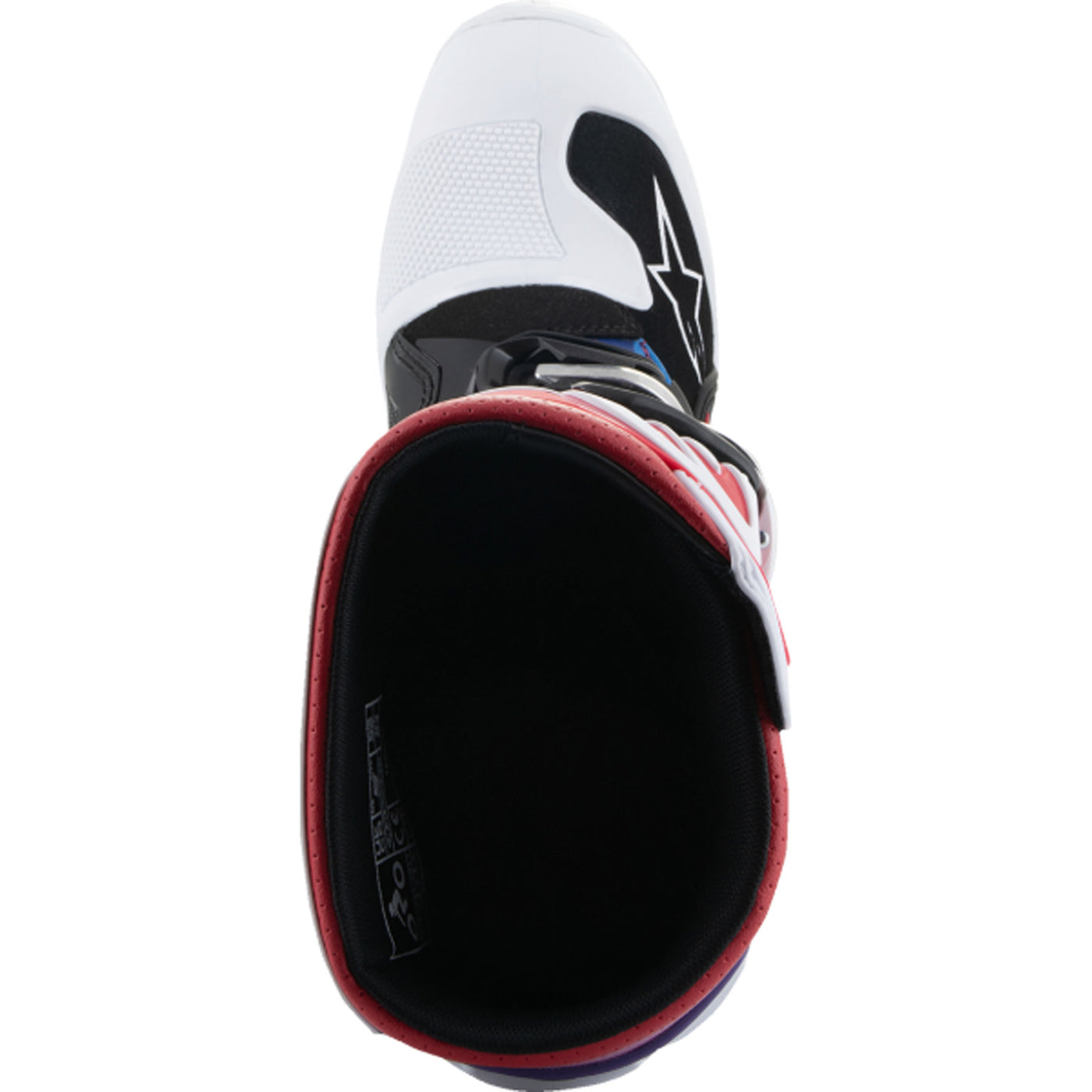 Alpinestars Youth Tech 7S Boots White/Black/Rainbow - Top Down View