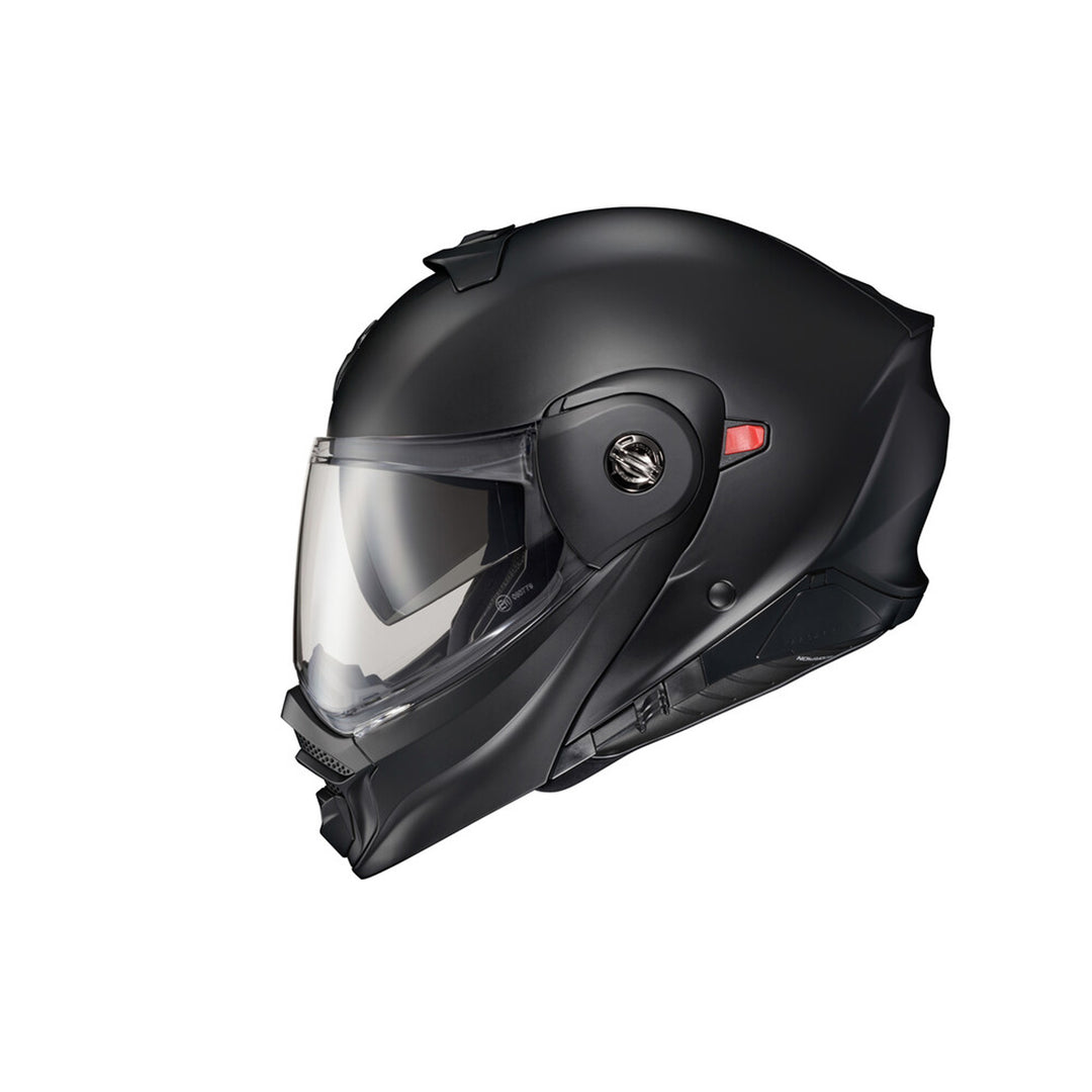 SCORPION EXO EXO-AT960 Solid Modular Helmet Matte Black - Side View with Off Road Visor Removed
