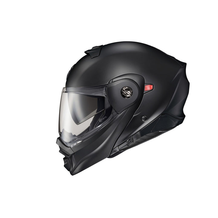 SCORPION EXO EXO-AT960 Solid Modular Helmet Matte Black - Side View with Off Road Visor Removed