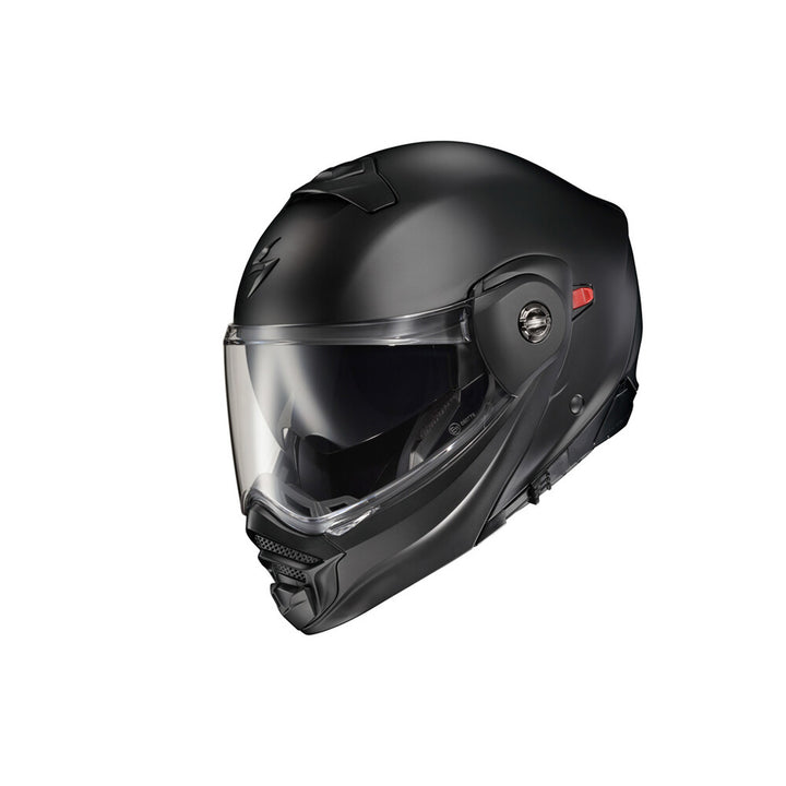 SCORPION EXO EXO-AT960 Solid Modular Helmet Matte Black - Front Side View with Off Road Visor Removed