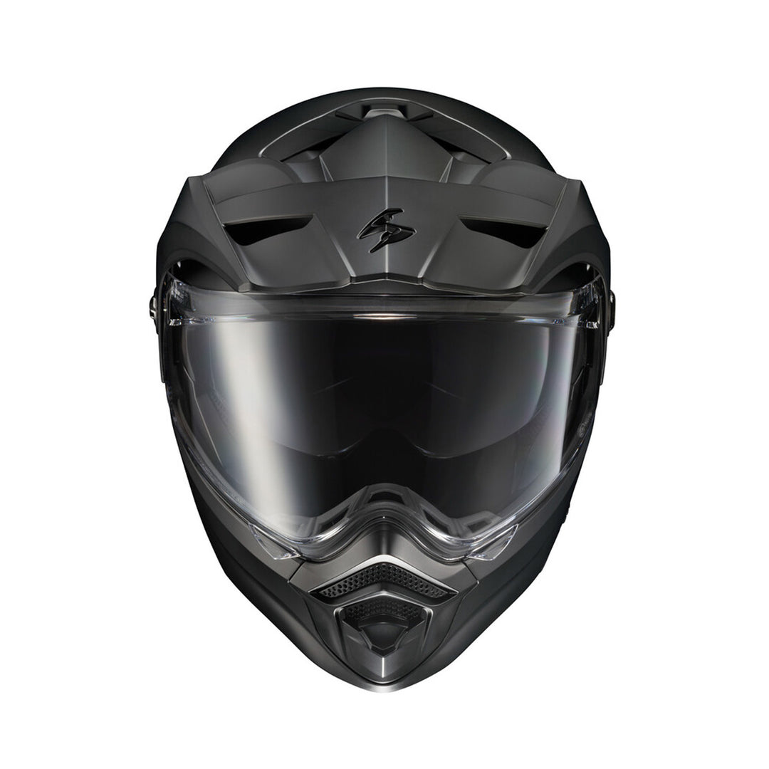 SCORPION EXO EXO-AT960 Solid Modular Helmet Matte Black - Front View