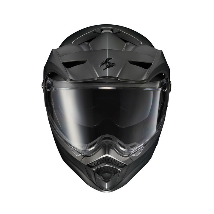 SCORPION EXO EXO-AT960 Solid Modular Helmet Matte Black - Front View