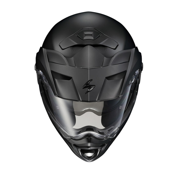SCORPION EXO EXO-AT960 Solid Modular Helmet Matte Black - Front Top View