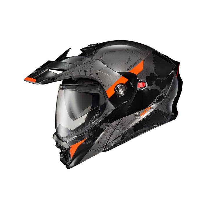 SCORPION EXO EXO-AT960 Topographic Modular Helmet Black/Orange - Side View