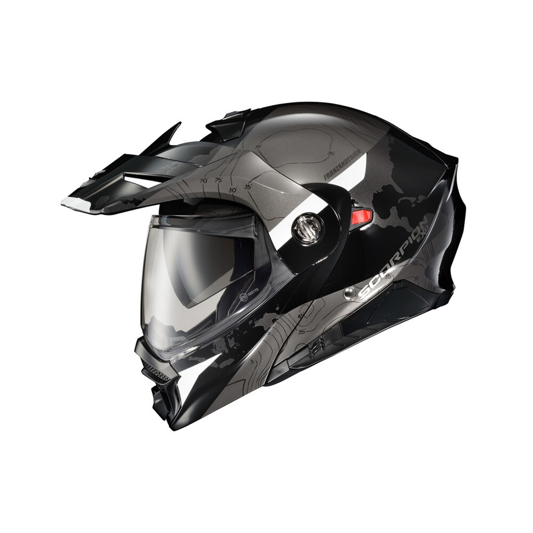 SCORPION EXO EXO-AT960 Topographic Modular Helmet Black/White - Side View