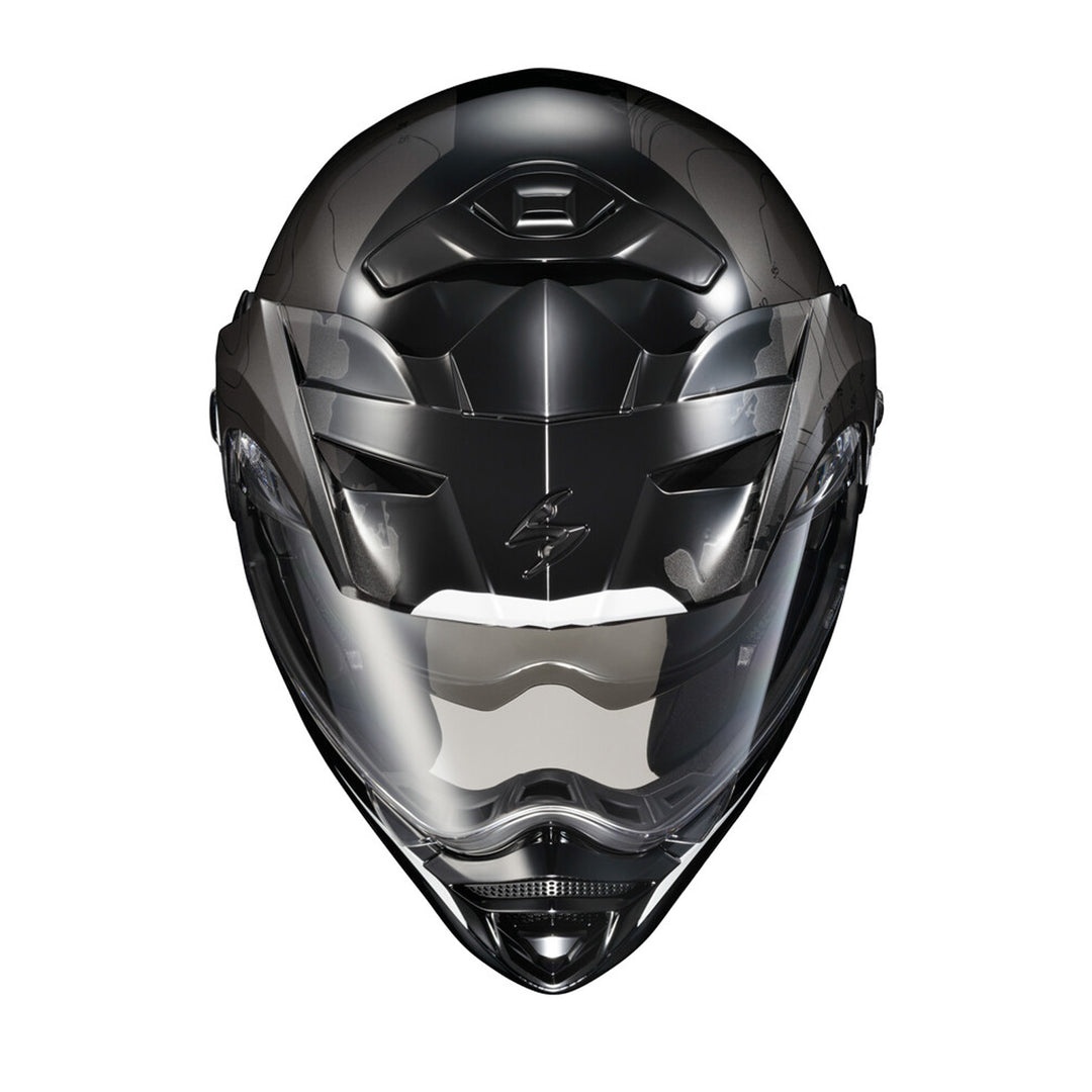 SCORPION EXO EXO-AT960 Topographic Modular Helmet Black/White - Front Top View