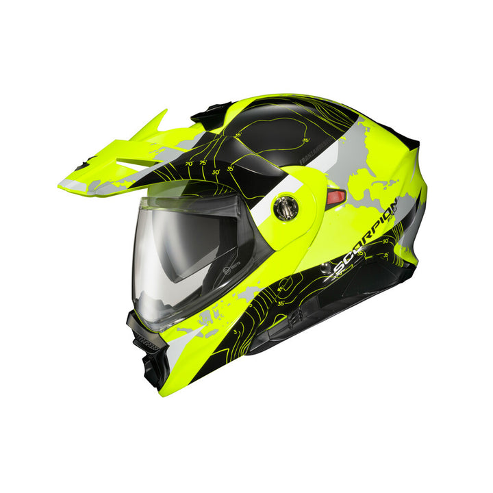 SCORPION EXO EXO-AT960 Topographic Modular Helmet Hi-Vis/Black - Side View