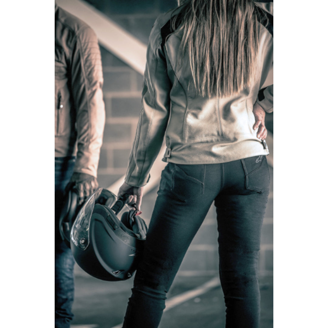 Alpinestars Stella Banshee Pants - lifestyle shot of rider posing in leggings