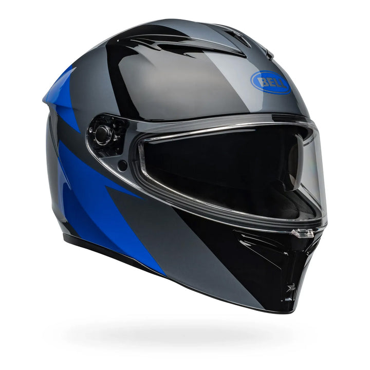 Bell Lithium Shear Helmet Gloss Gray/Blue - Front Right Side View