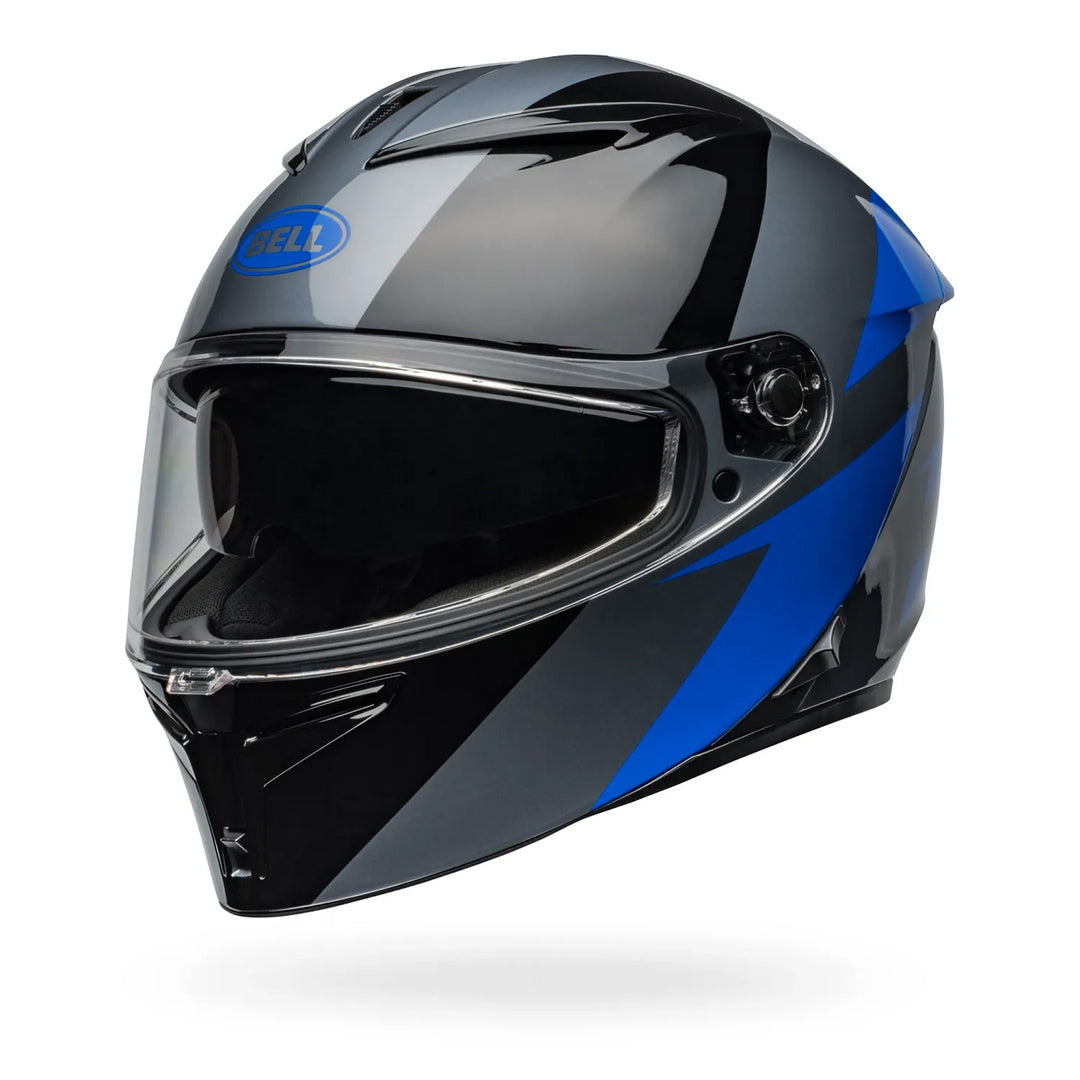 Bell Lithium Shear Helmet Gloss Gray/Blue - Front Left Side View