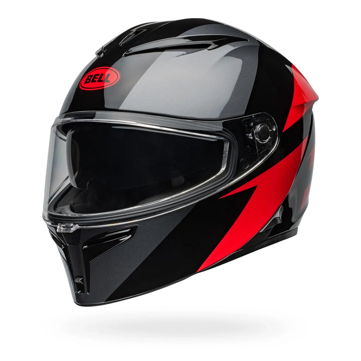 Bell Lithium Shear Helmet Gloss Metallic Gray/Red - Front Left Side View