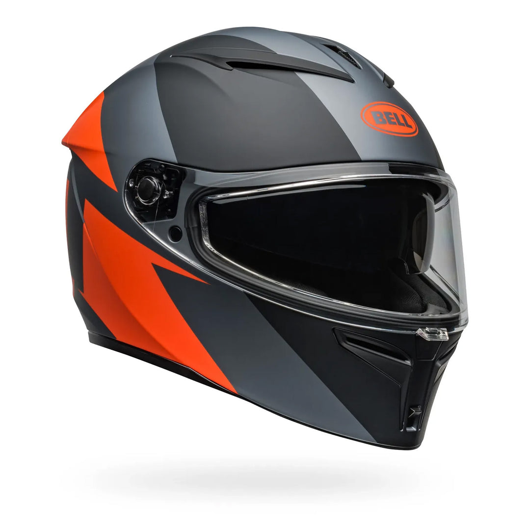 Bell Lithium Shear Helmet Matte Gray/Orange - Front Right Side View