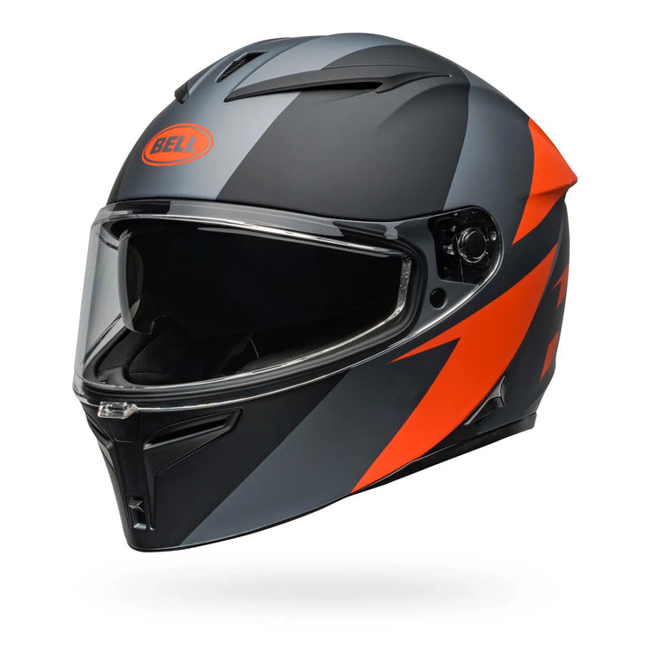 Bell Lithium Shear Helmet Matte Gray/Orange - Front Left Side View