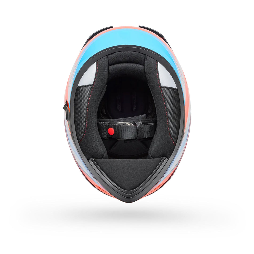 Bell Lithium Nova Helmet Orange/Blue - Bottom Up View