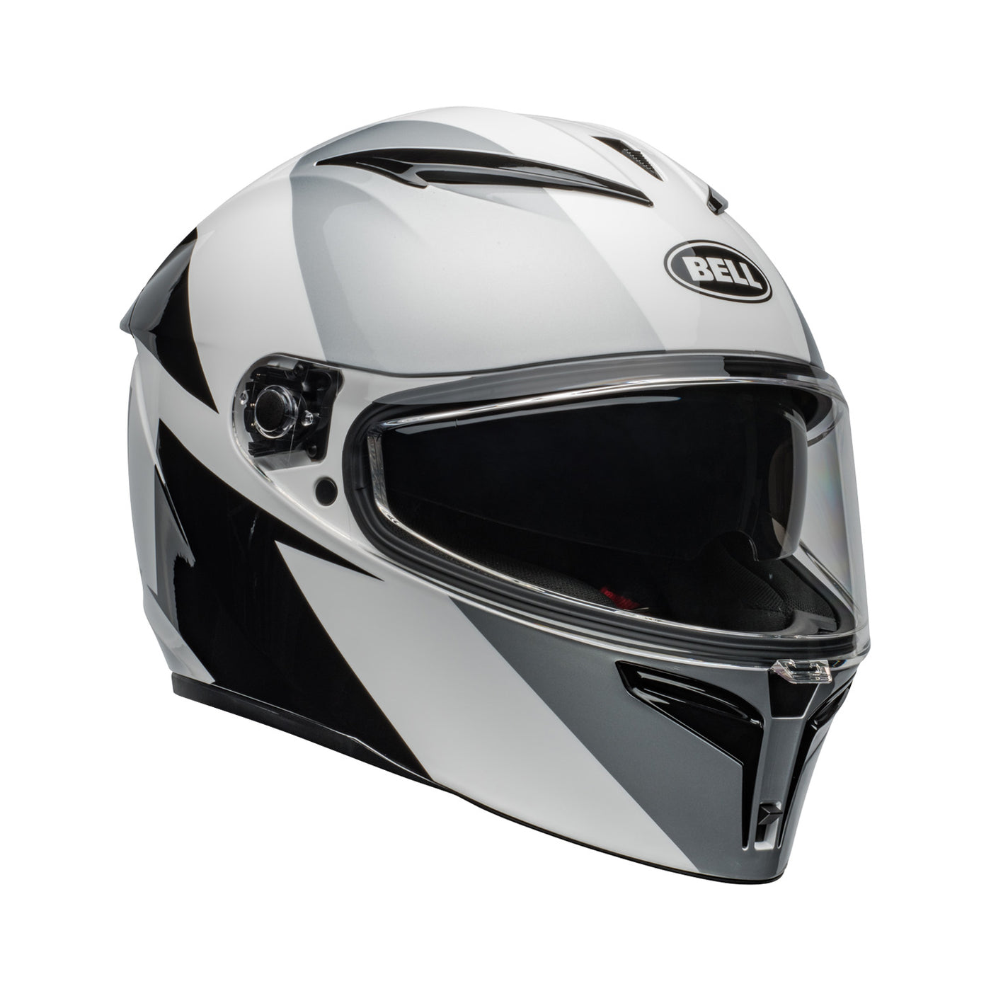 Bell Lithium Shear Helmet Gloss Silver/White - Front Right Side View