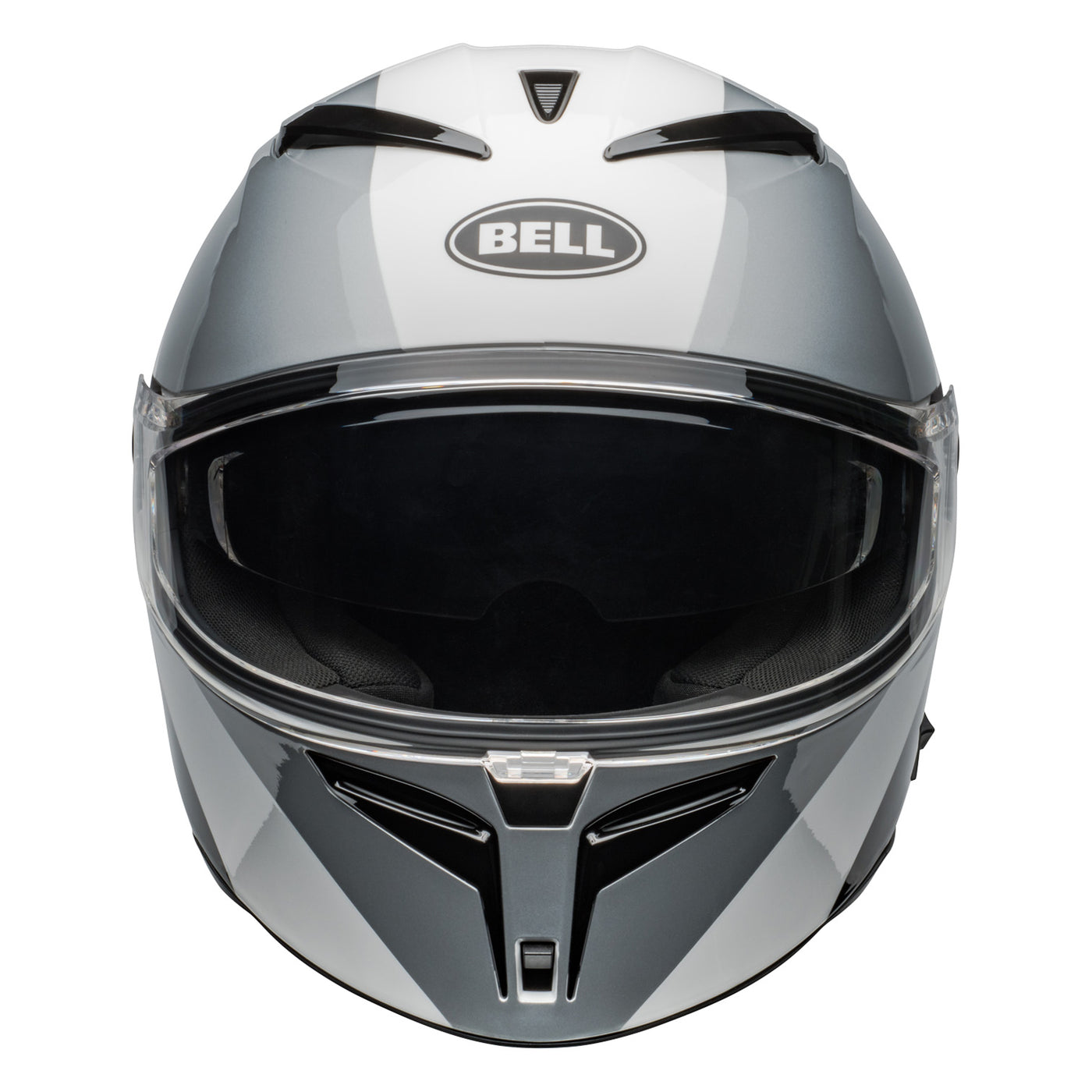 Bell Lithium Shear Helmet Gloss Silver/White - Front View