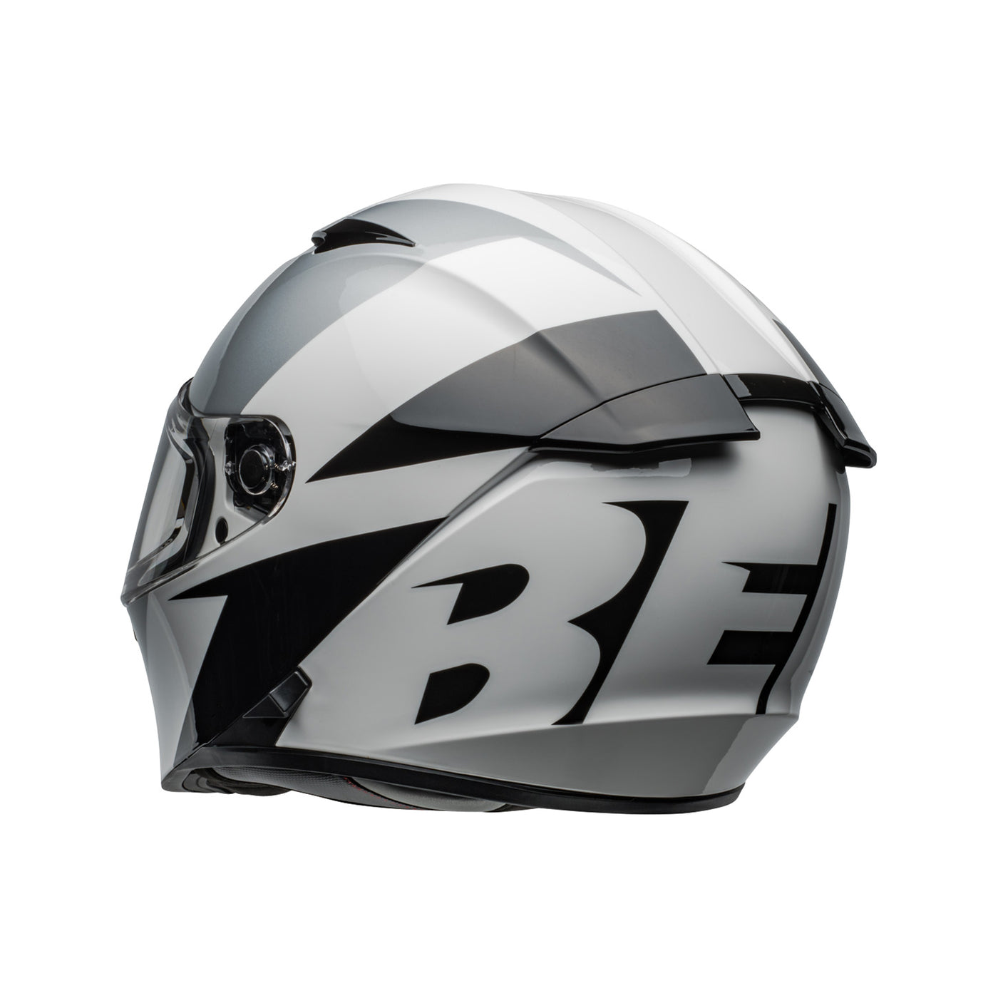 Bell Lithium Shear Helmet Gloss Silver/White - Rear Left Side View