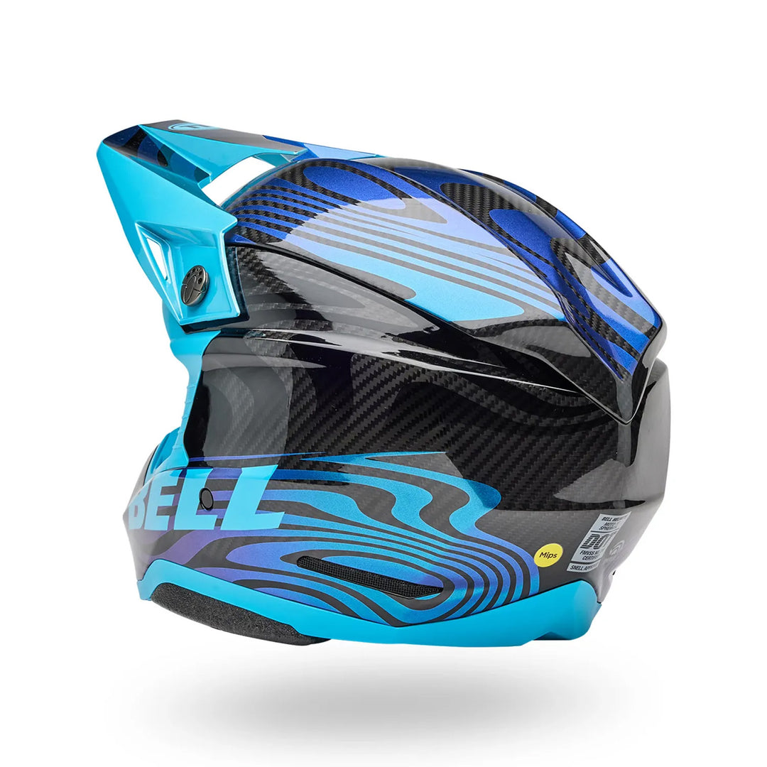 Bell Moto-10 Spherical Cortex Helmet Gloss Blue - Rear Left Side View