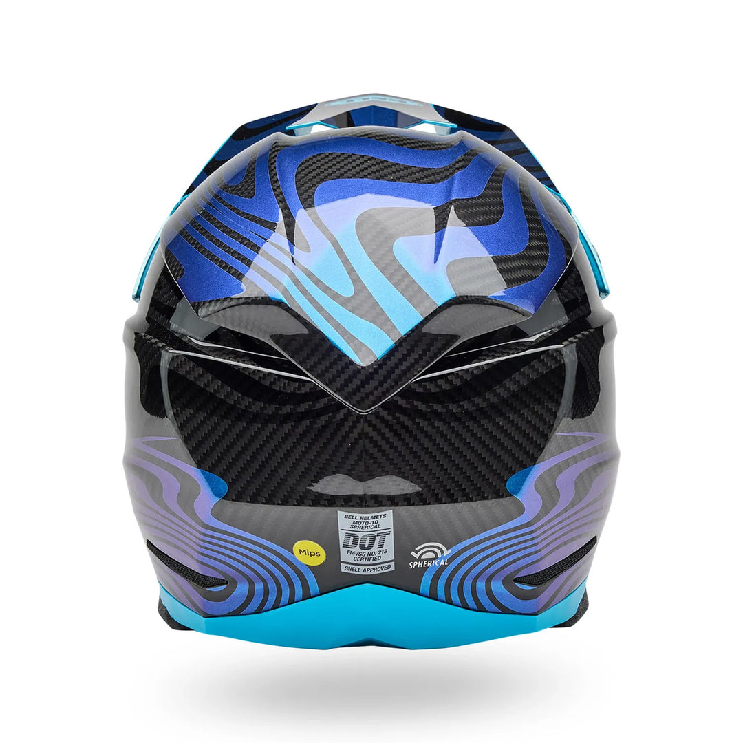 Bell Moto-10 Spherical Cortex Helmet Gloss Blue - Rear View