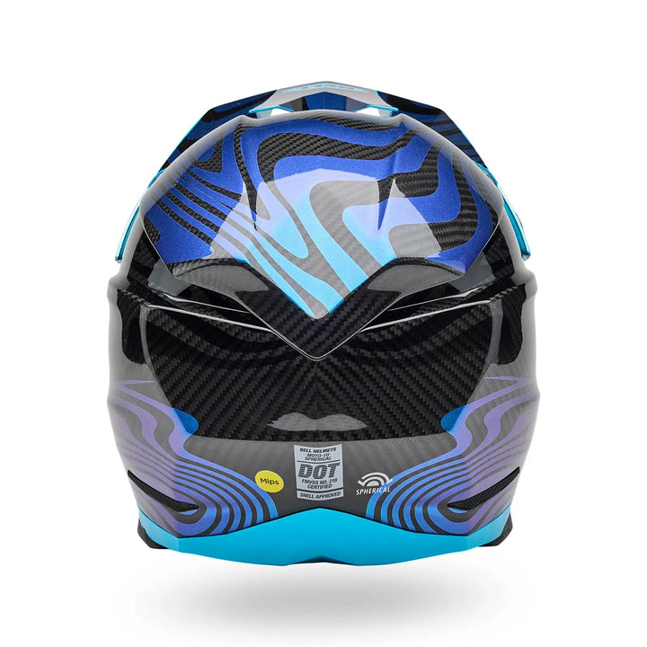 Bell Moto-10 Spherical Cortex Helmet Gloss Blue - Rear View