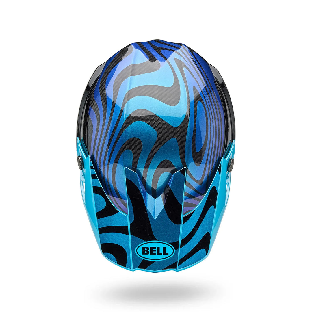 Bell Moto-10 Spherical Cortex Helmet Gloss Blue - Top Down View