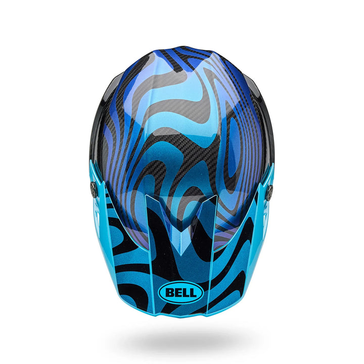 Bell Moto-10 Spherical Cortex Helmet Gloss Blue - Top Down View