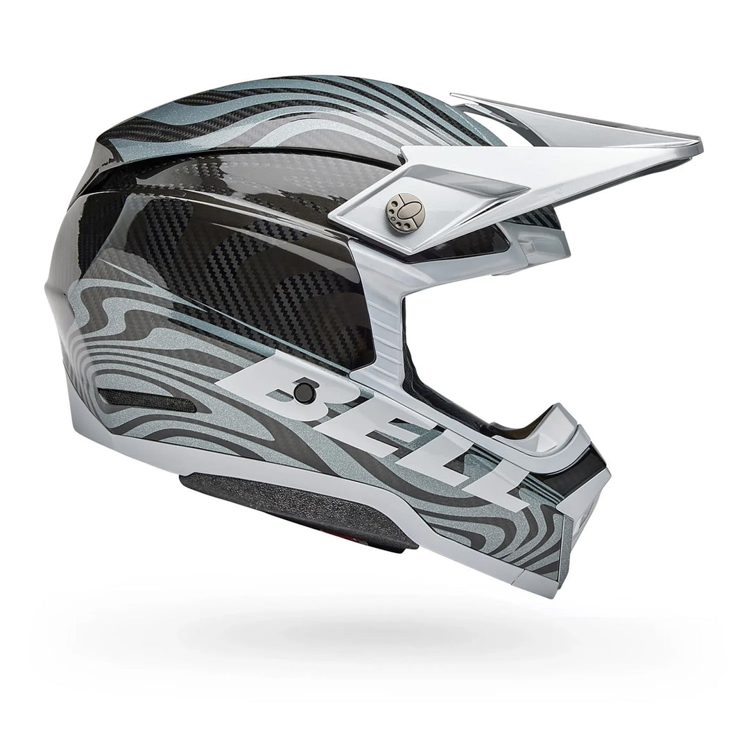Bell Moto-10 Spherical Cortex Helmet Gloss Silver/Gray - Right Side View