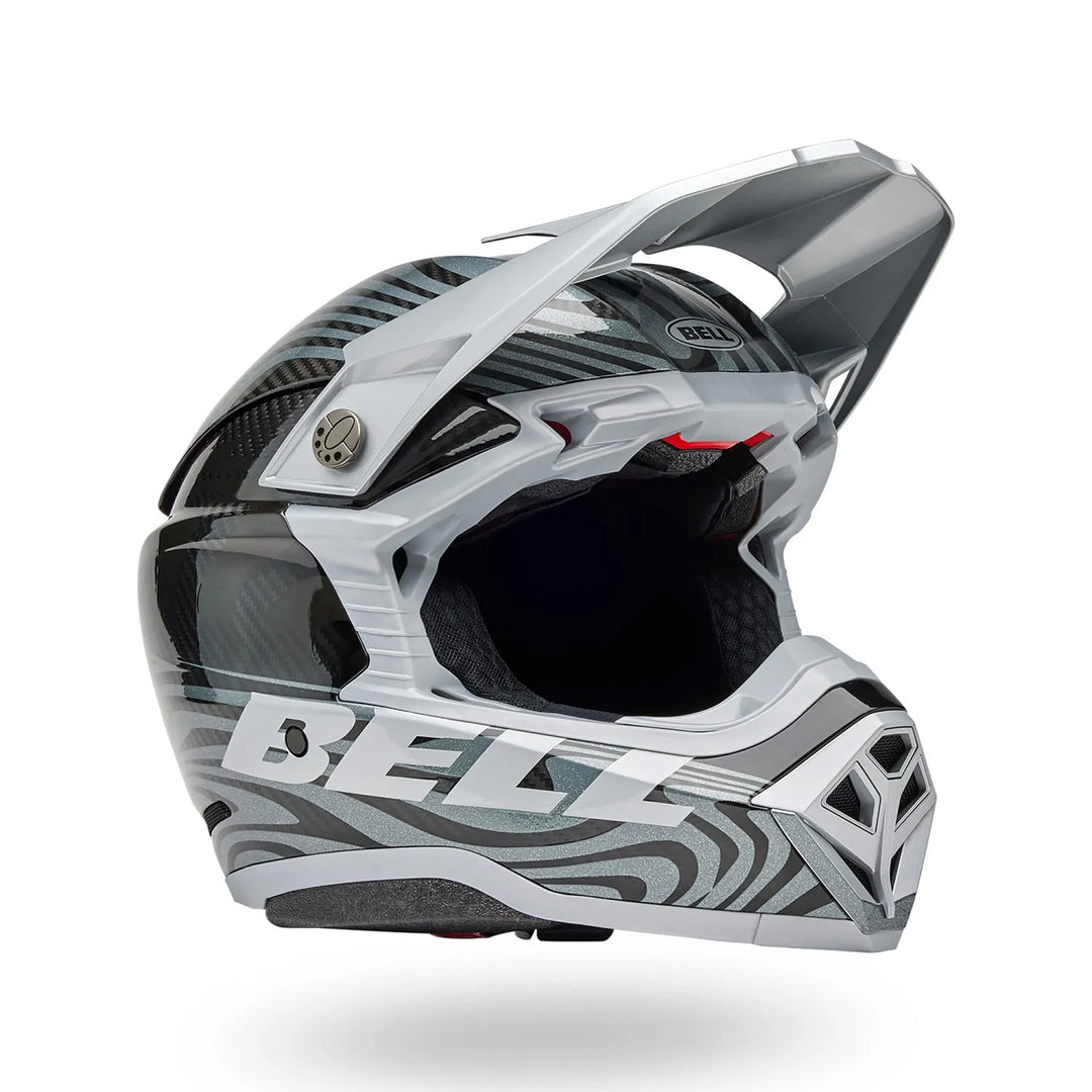 Bell Moto-10 Spherical Cortex Helmet Gloss Silver/Gray - Front Right Side View