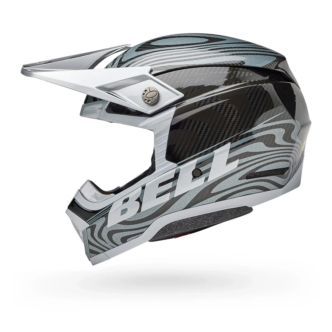 Bell Moto-10 Spherical Cortex Helmet Gloss Silver/Gray - Left Side View