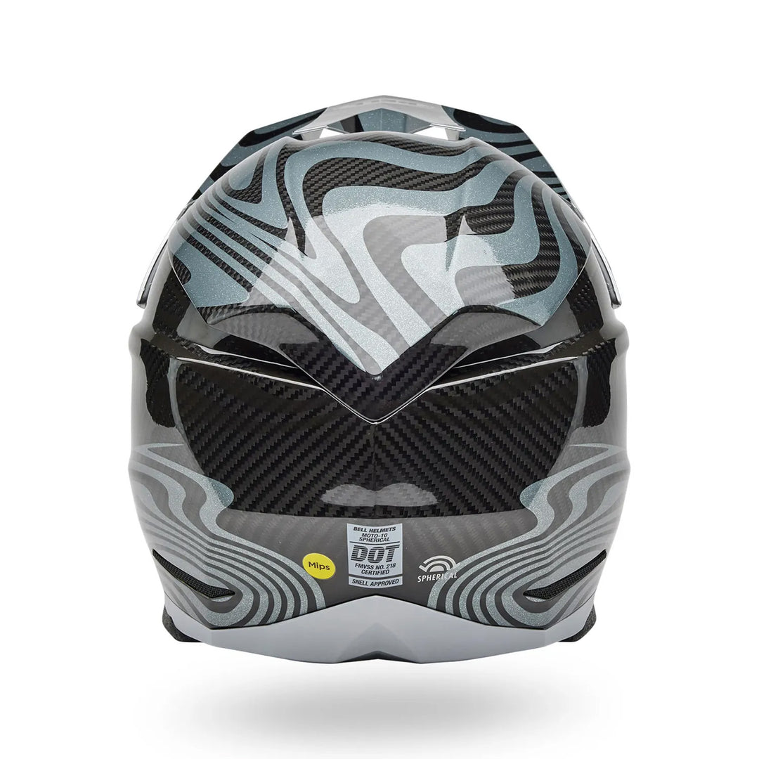 Bell Moto-10 Spherical Cortex Helmet Gloss Silver/Gray - Rear View