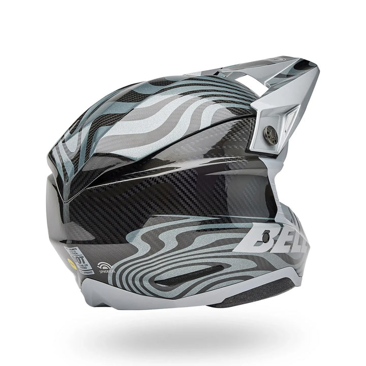 Bell Moto-10 Spherical Cortex Helmet Gloss Silver/Gray - Rear Right Side View