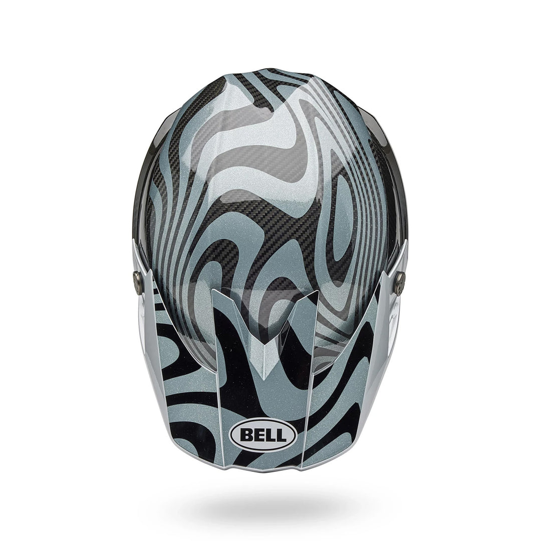Bell Moto-10 Spherical Cortex Helmet Gloss Silver/Gray - Top Down View