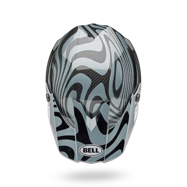 Bell Moto-10 Spherical Cortex Helmet Gloss Silver/Gray - Top Down View