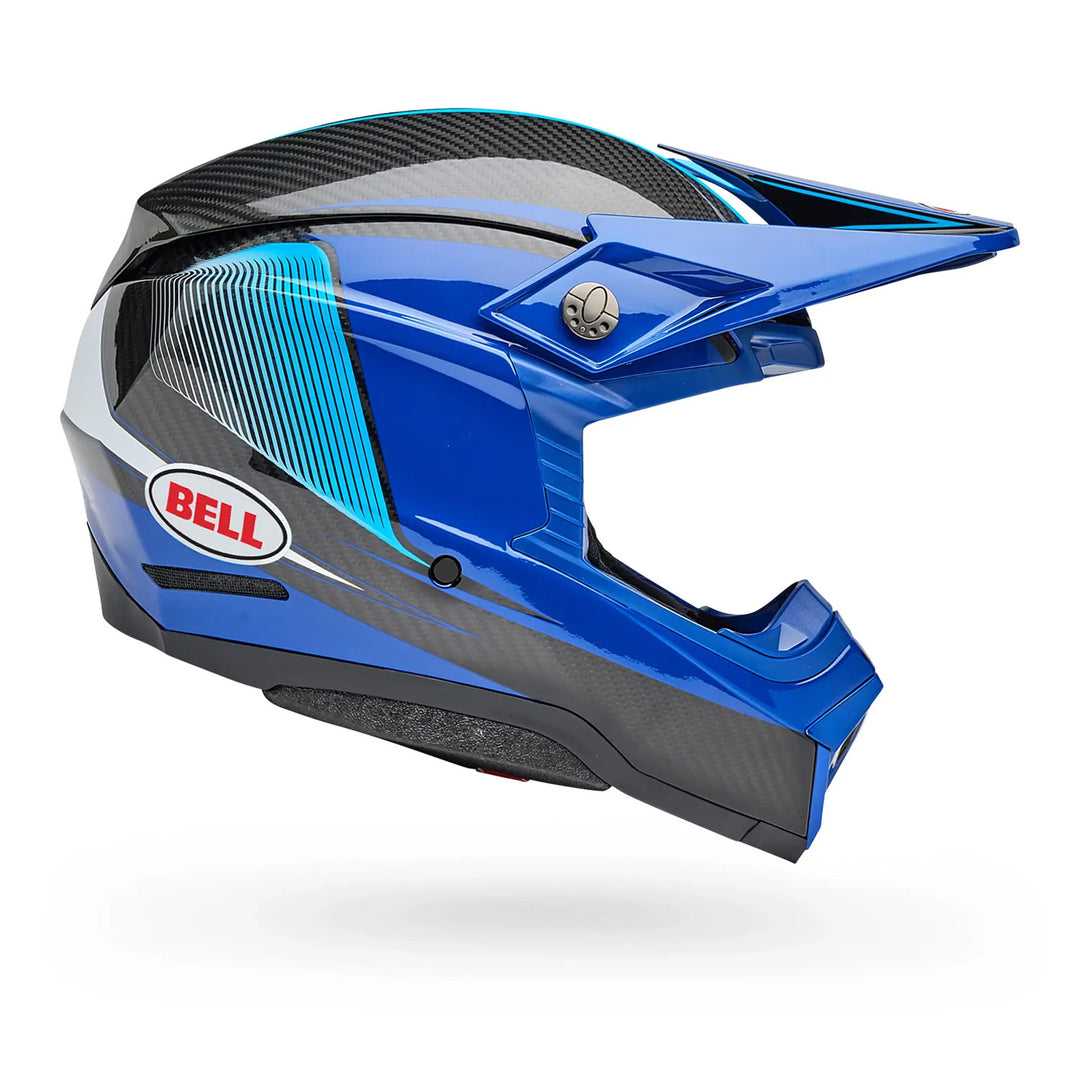 Bell Moto-10 Spherical Evade Helmet Gloss Blue/Black - Right Side View