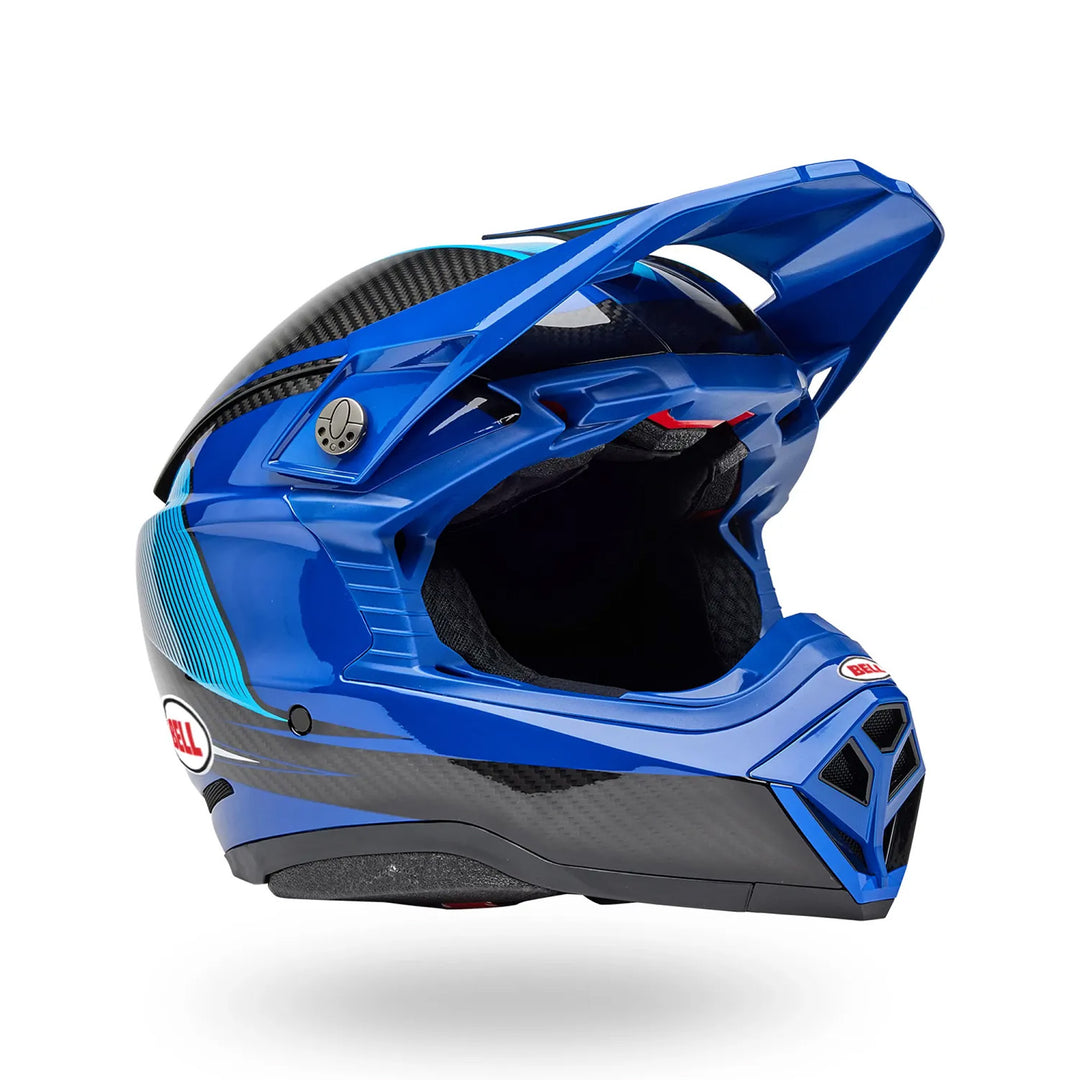 Bell Moto-10 Spherical Evade Helmet Gloss Blue/Black - Front Right Side View