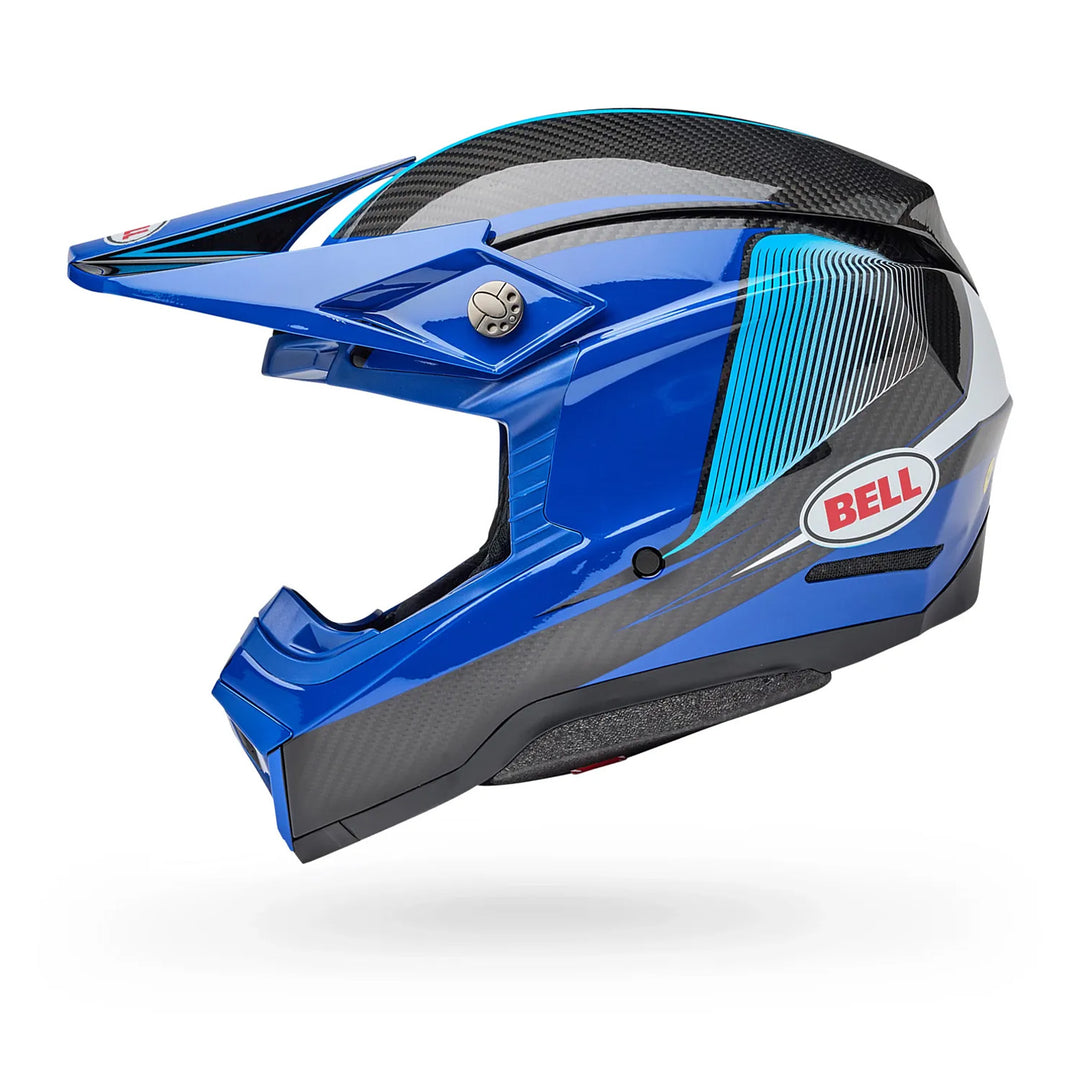 Bell Moto-10 Spherical Evade Helmet Gloss Blue/Black - Left Side View