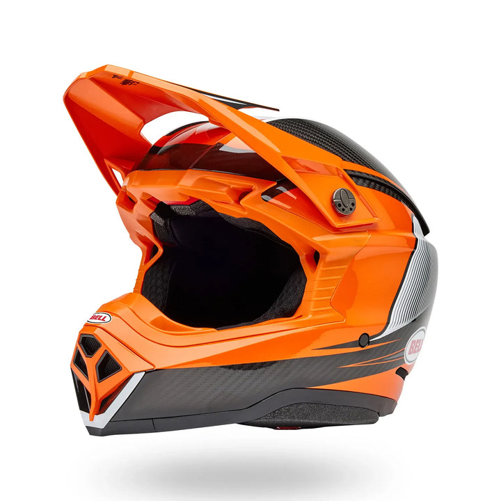 Bell Moto-10 Spherical Evade Helmet Gloss Orange/Black - Front Left Side View