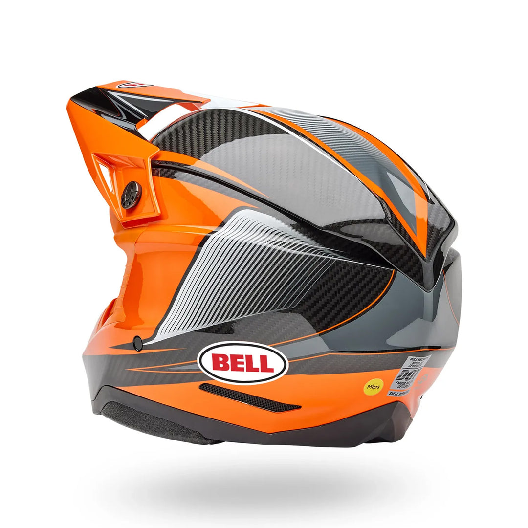 Bell Moto-10 Spherical Evade Helmet Gloss Orange/Black - Rear Left Side View
