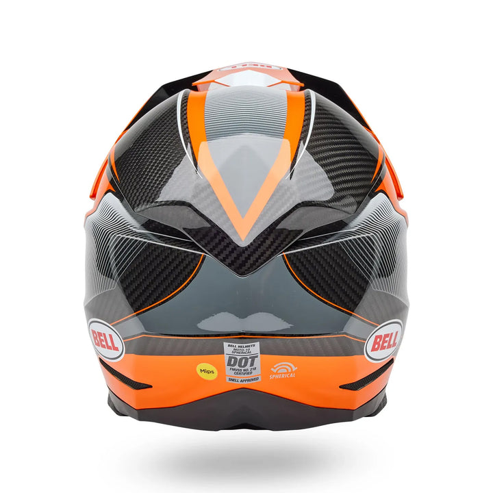 Bell Moto-10 Spherical Evade Helmet Gloss Orange/Black - Rear View