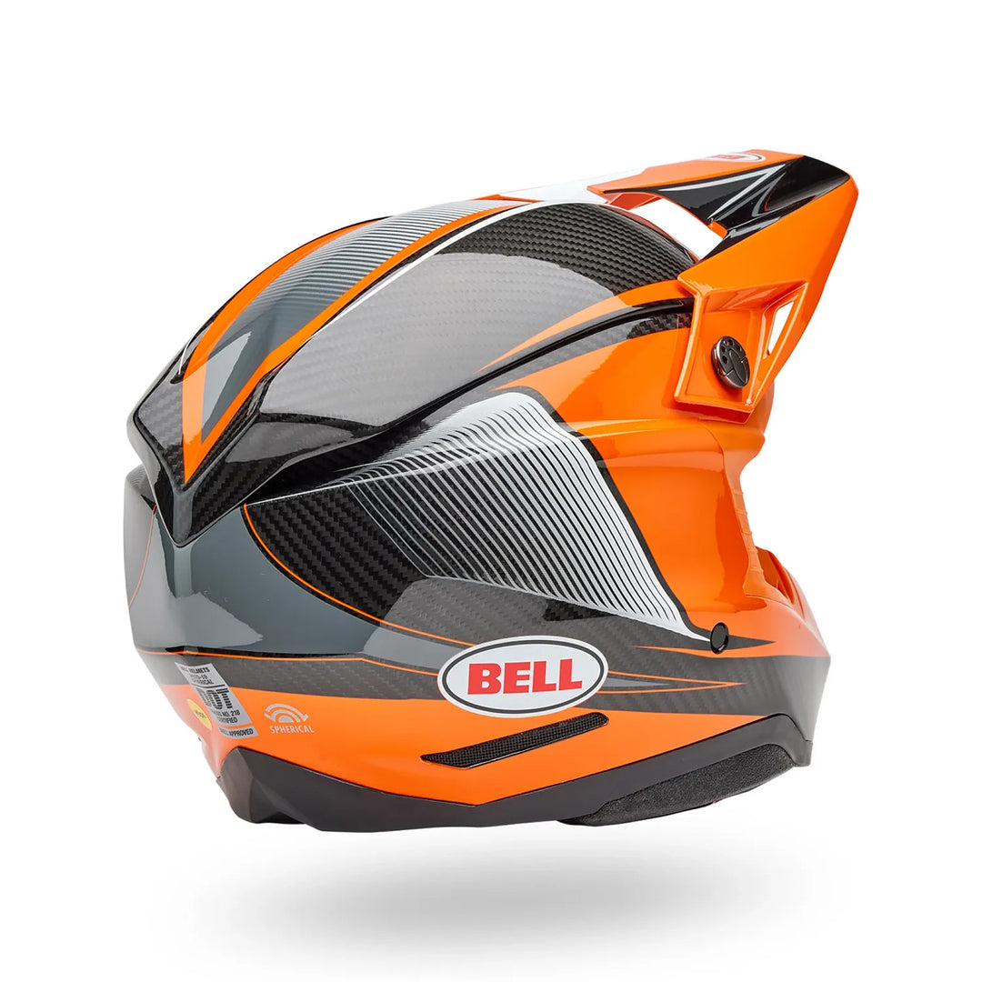 Bell Moto-10 Spherical Evade Helmet Gloss Orange/Black - Rear Right Side View