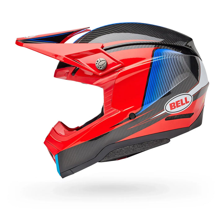 Bell Moto-10 Spherical Evade Helmet Gloss Red/Black - Left Side View