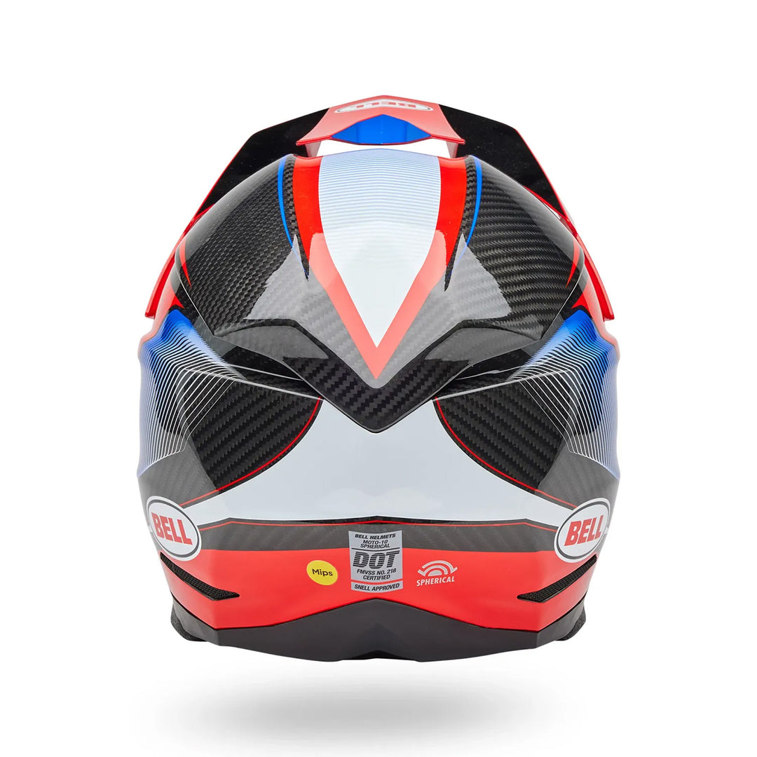 Bell Moto-10 Spherical Evade Helmet Gloss Red/Black - Rear View