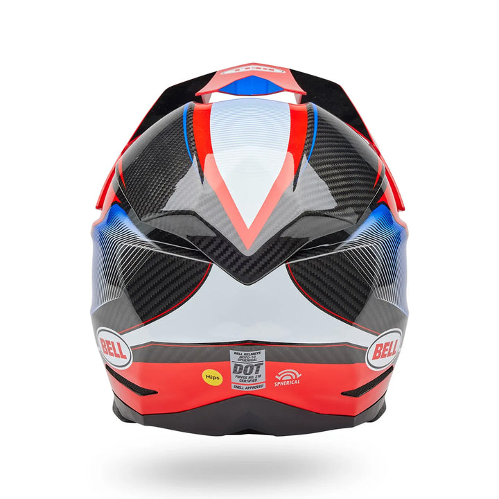 Bell Moto-10 Spherical Evade Helmet Gloss Red/Black - Rear View