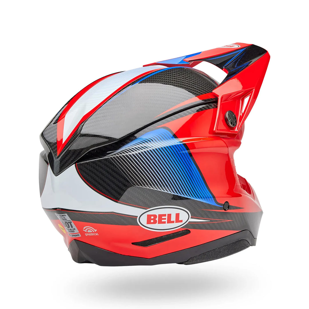 Bell Moto-10 Spherical Evade Helmet Gloss Red/Black - Rear Right Side View