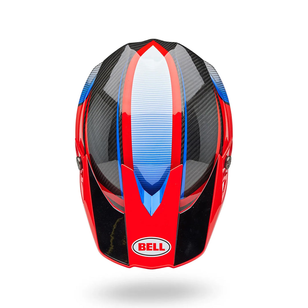 Bell Moto-10 Spherical Evade Helmet Gloss Red/Black - Top Down View